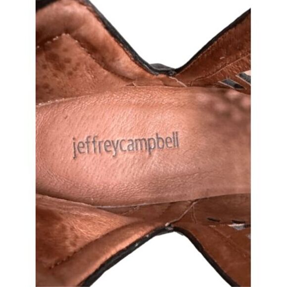 Jeffrey Campbell Women's Black Leather Lattice Cutout Taggart Booties Size 7.5 - Picture 7 of 8